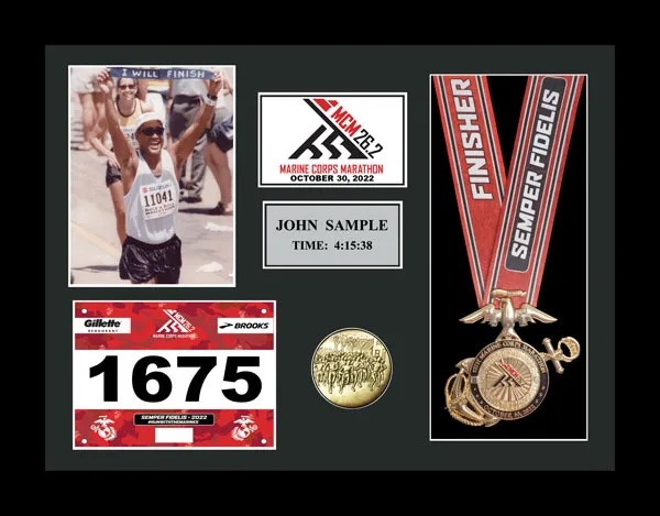 Marine Corps Marathon personalized race bib frame