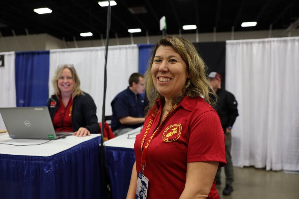 Michelle Sledge at a Marine Corps Marathon event