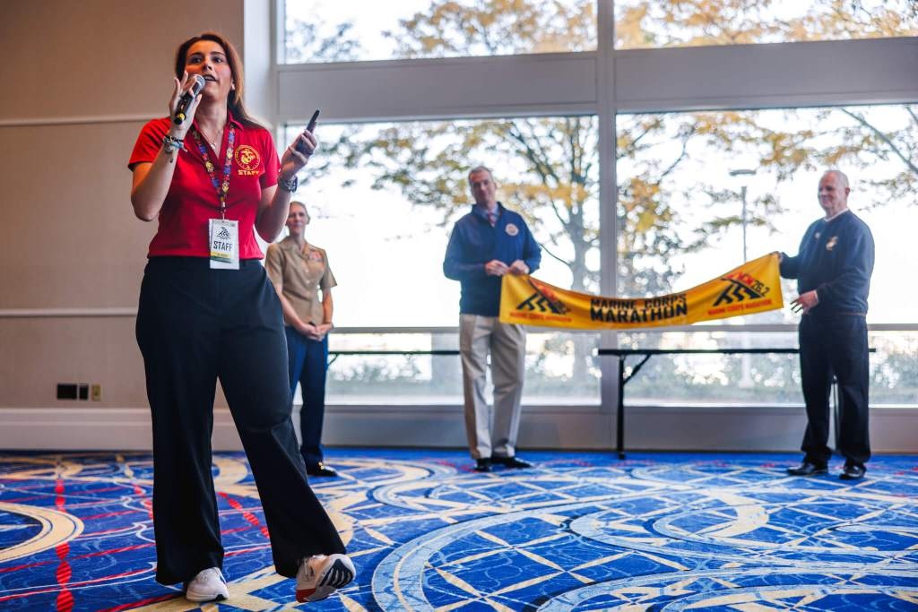 Amber Traunero at a Marine Corps Marathon event